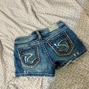 Women’s Silver Jean Shorts (size 28)